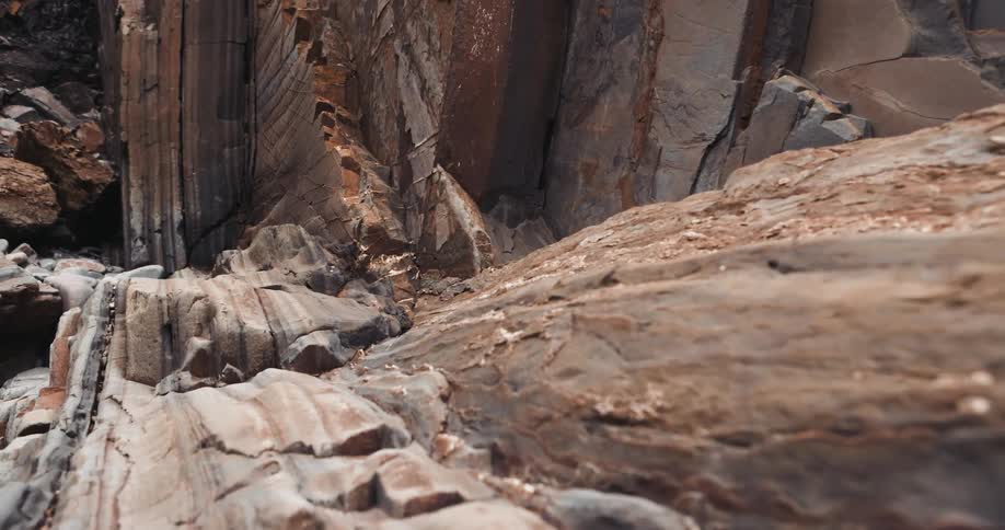 The ridge in the canyon is steep