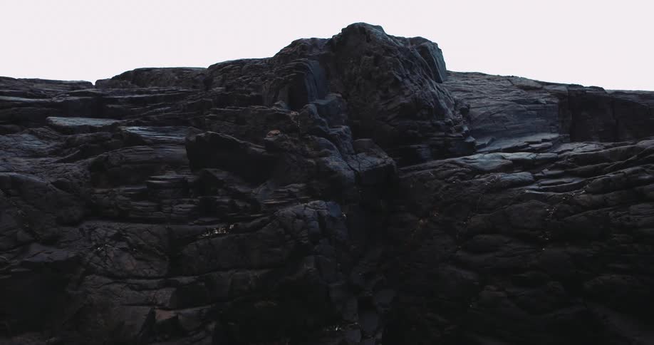 Uneven ridges form along the side of a canyon