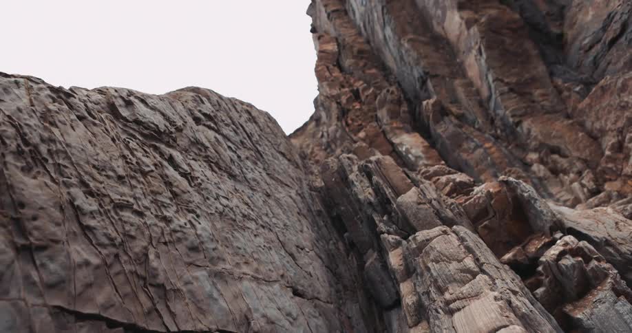 The cliff is high in the sky