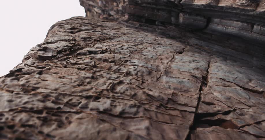 The mountain is brown