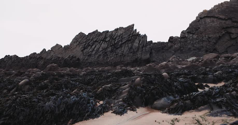 Numerous dark and jagged rocks fill this treacherous landscape