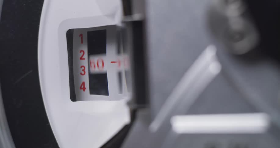 A view of a gauge moving