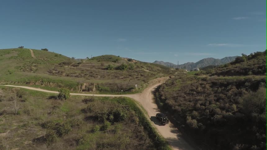 Aerial view of a person driving