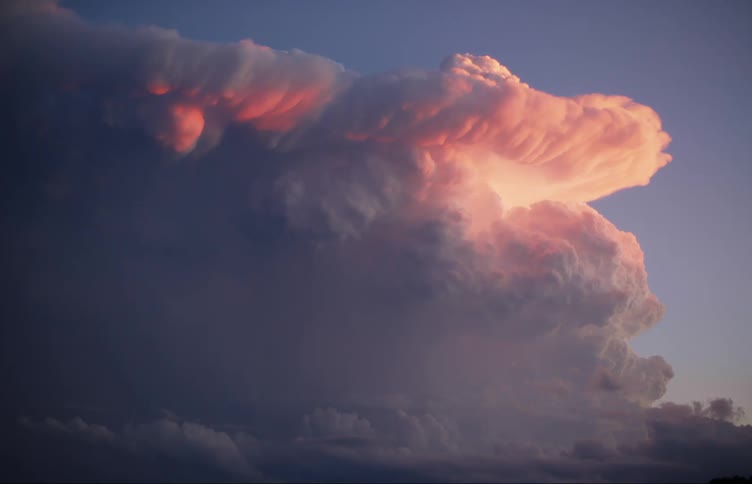 A view of lightning in clouds
