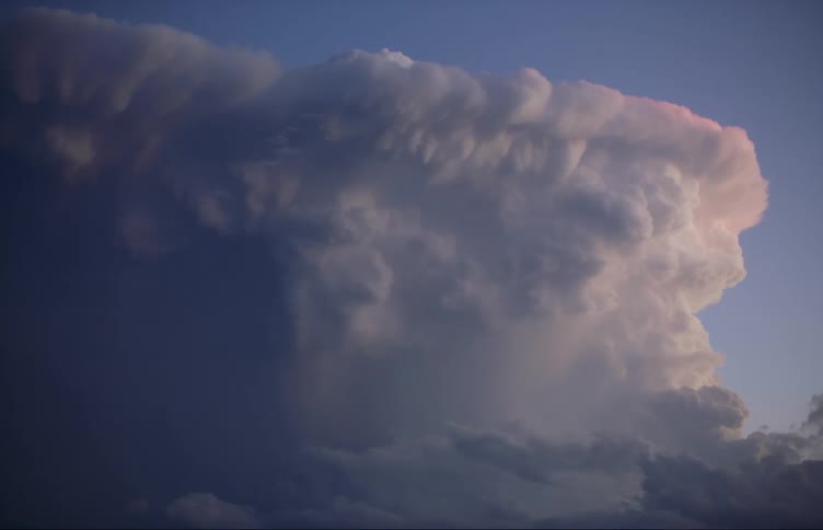 A view of clouds with lightning