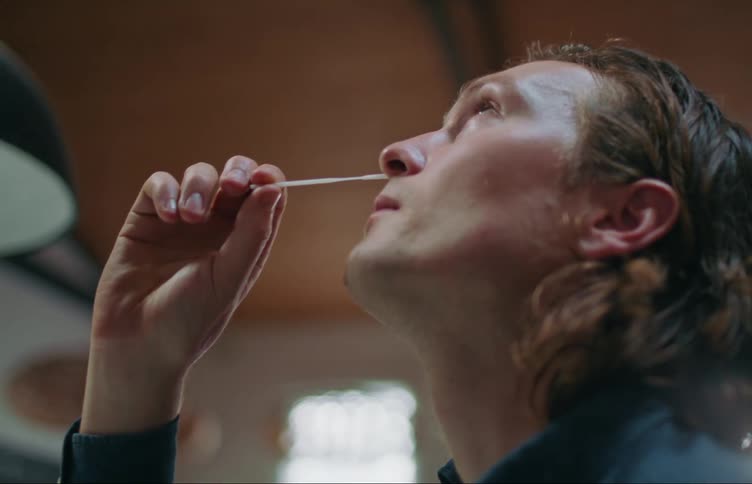 A man doing a test for covid