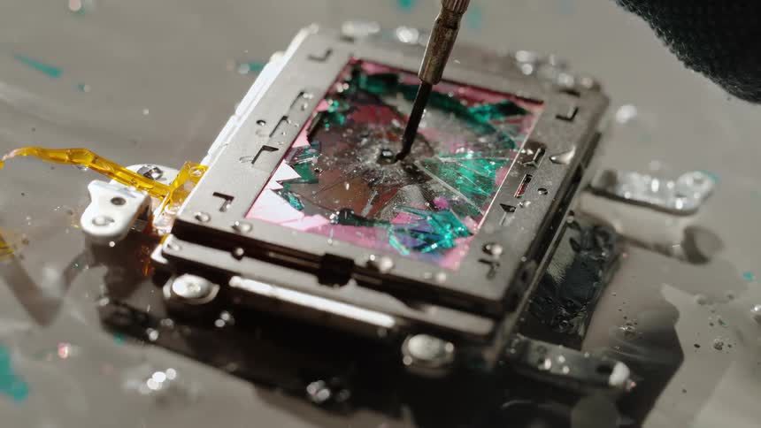 The computer hardware is destroyed