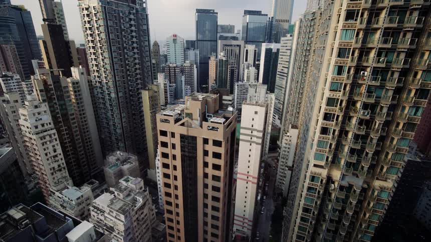 Multiple buildings and skyscrapers in a dense and big metropolis