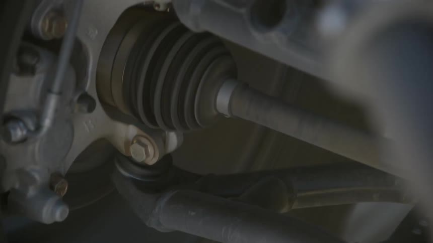 The axle spins in the wheel