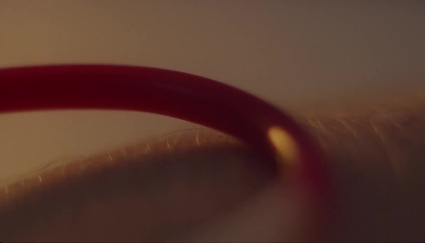 A view of blood flowing through a tube