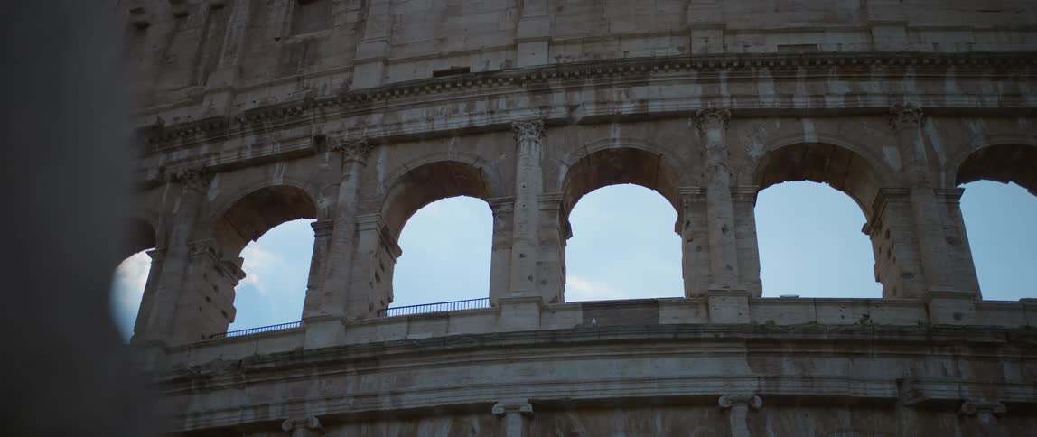 Exterior view of colosseum ancient amphitheatre in rome