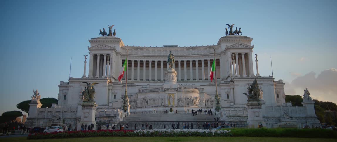 Exterior of the italian parliament building in rome at morning
