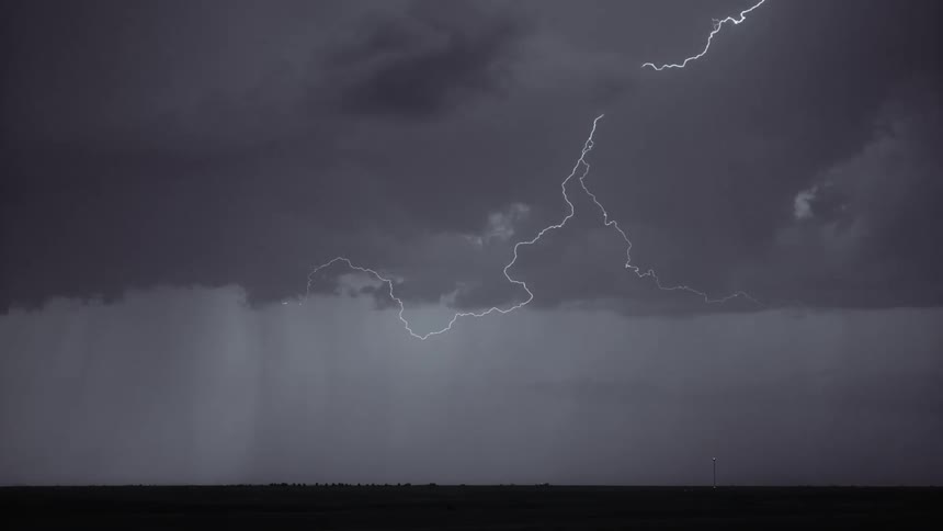 A view of a monsoon storm at night