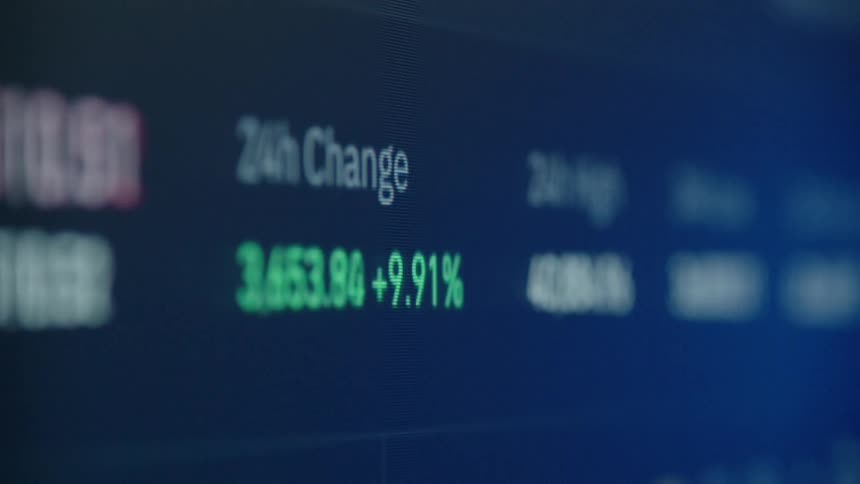 Screen with indicators and symbols