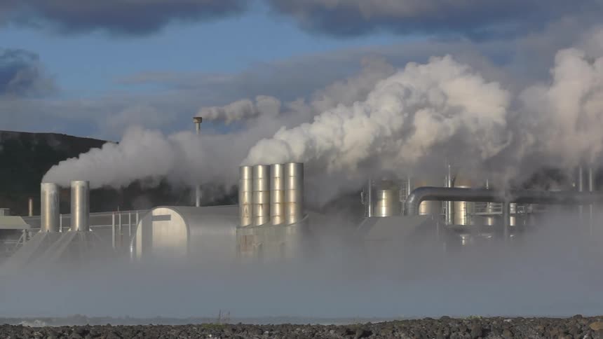 A view of smoke stacks outdoors