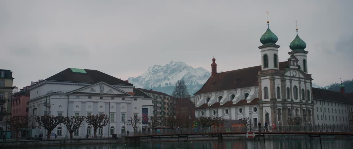 Buildings in front of the aare river in the capital city of bern in switzerland
