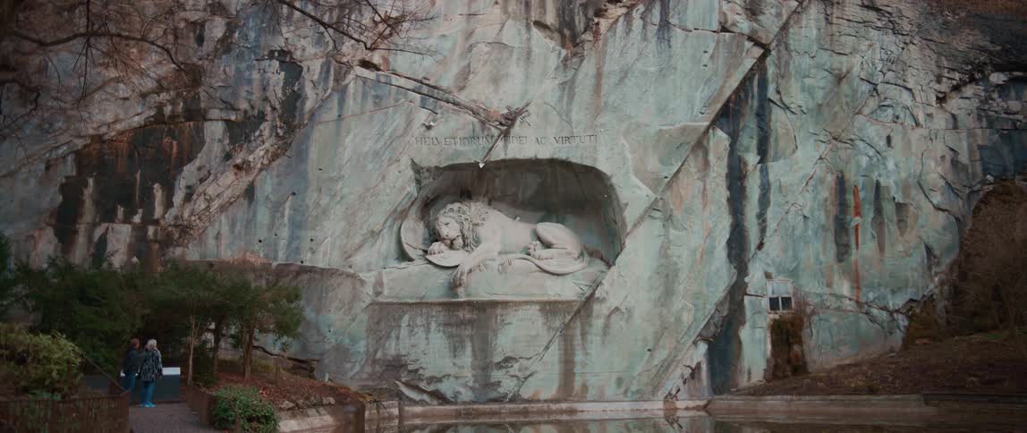 The lion of lucerne monument rock relief in switzerland