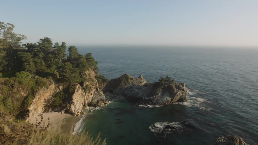 High cliff overlooking bay
