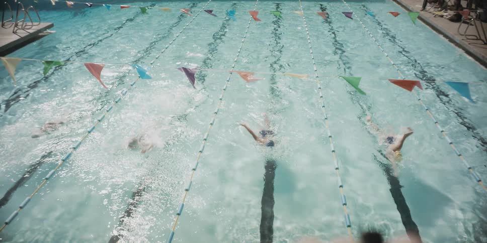 People swimming in a swim race