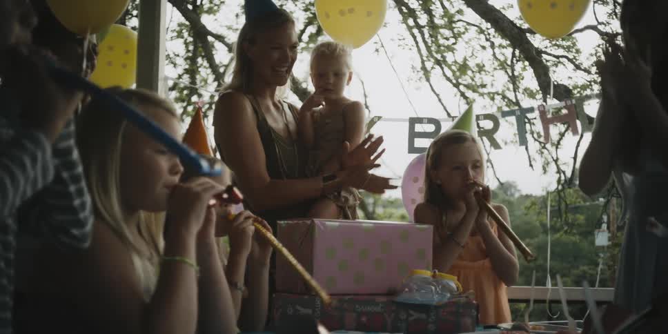 Girls celebrate at a birthday party