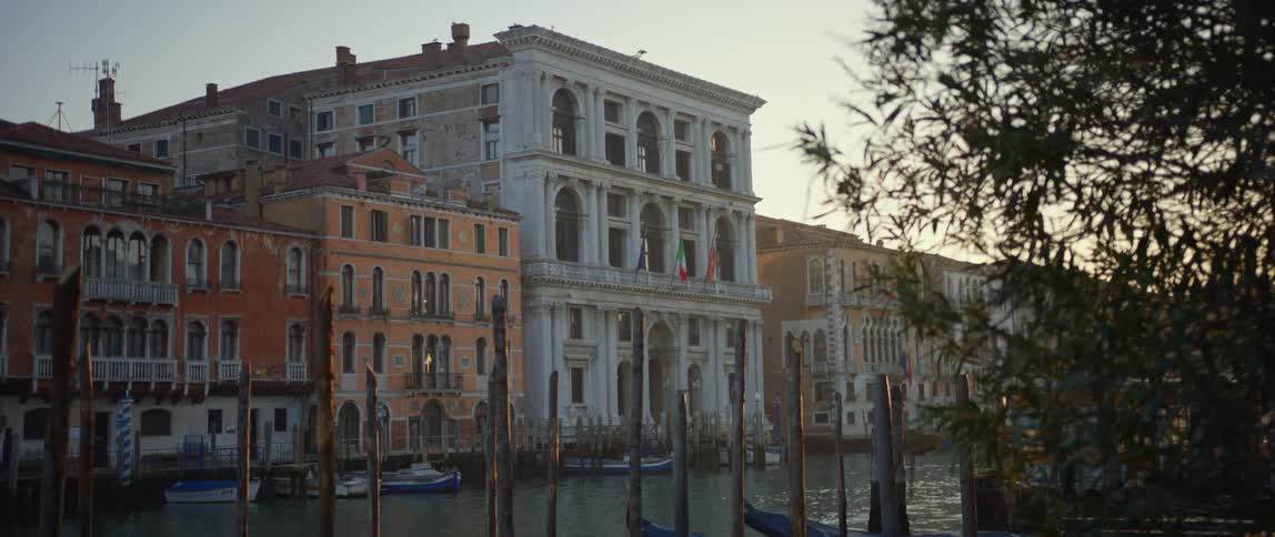 View of the Museo di Palazzo Grimani off the Grand Canal in Venice at sunset