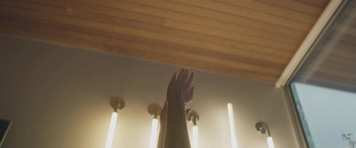 A woman doing yoga in a room