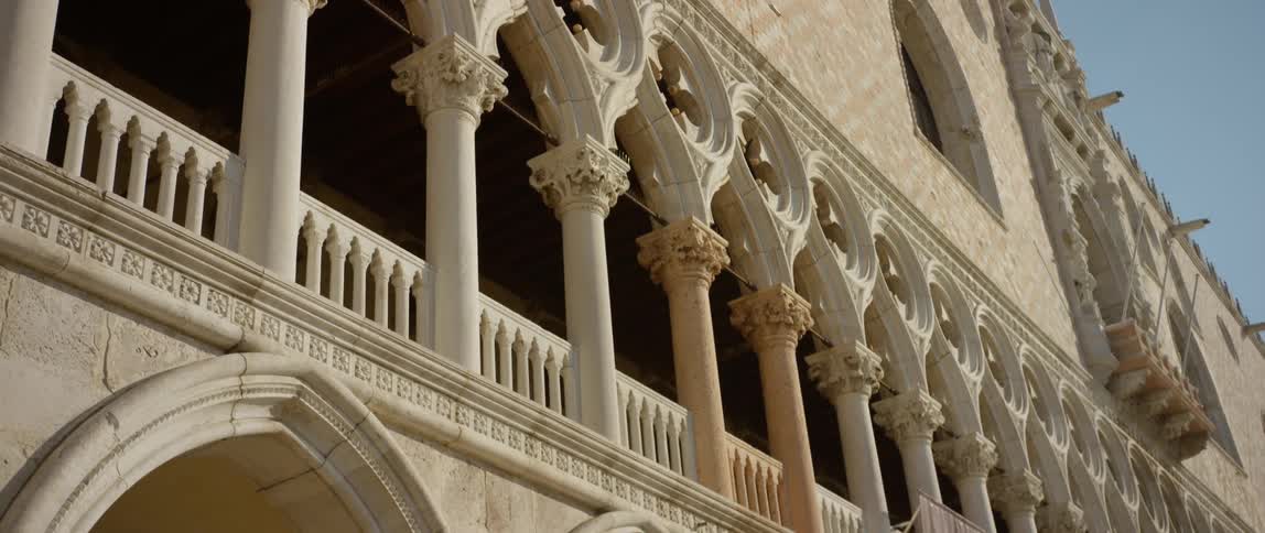 The stunning gothic architecture of the Doge's Palace/Palazzo Ducale in Venice, Italy