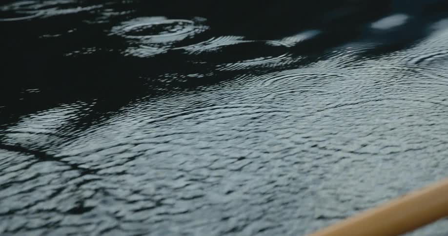 A view of an oar in the water
