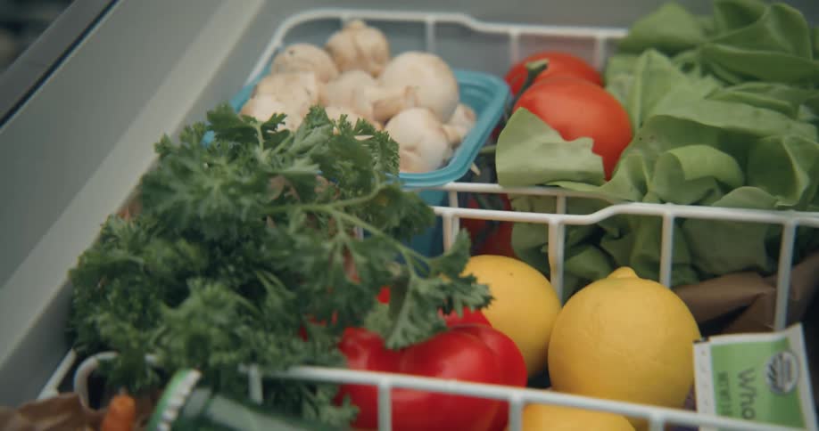 A cooler full of food outdoors