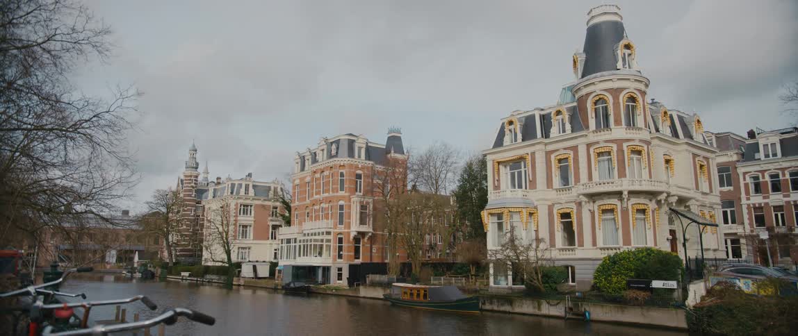 Beautiful Victorian homes along a canal in Amsterdam