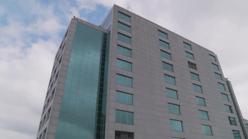 An aerial view of a building