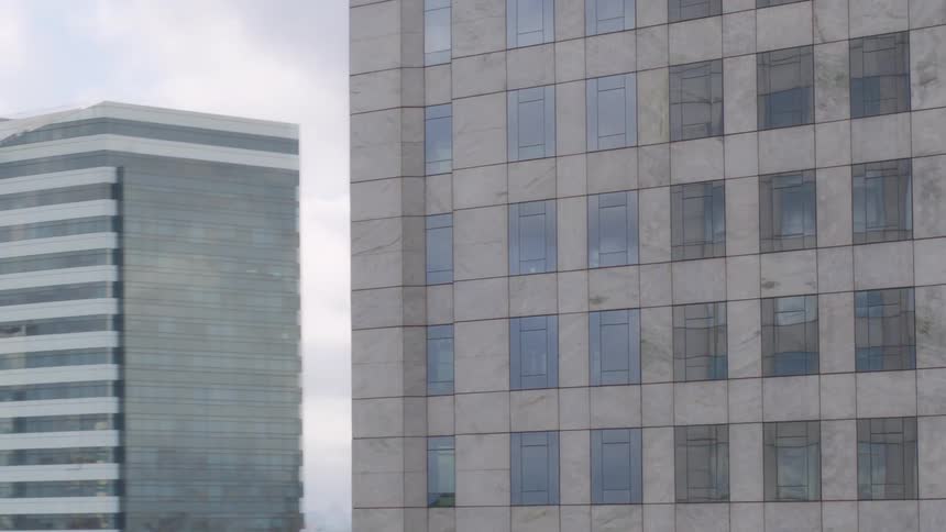 Tall skyscrapers in a large city