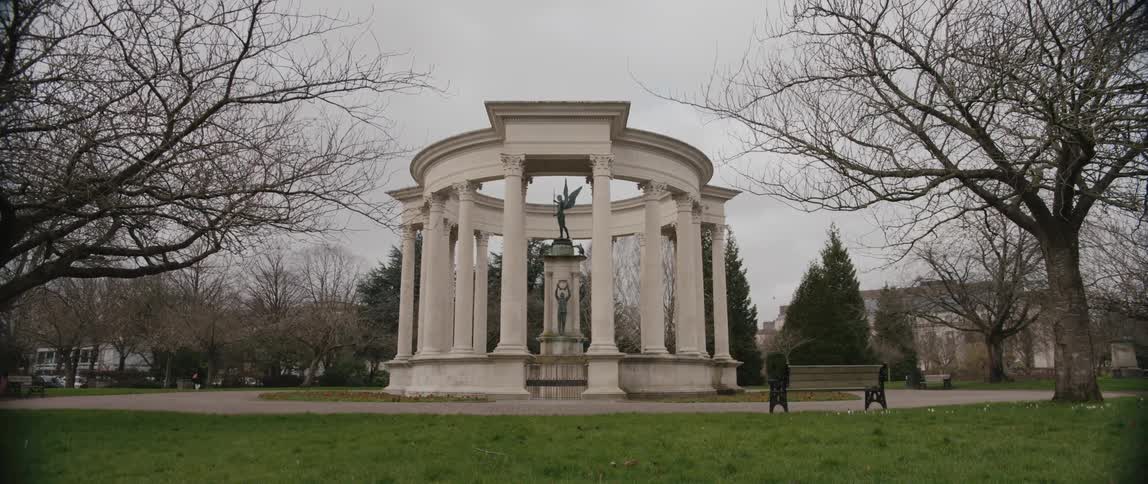A view of a monument in a park