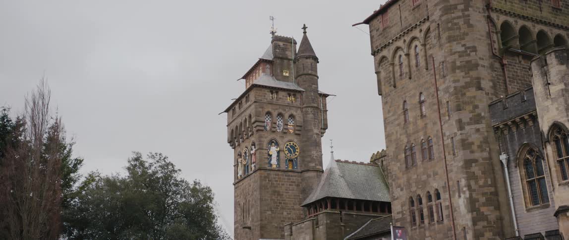The outside of an old stone church
