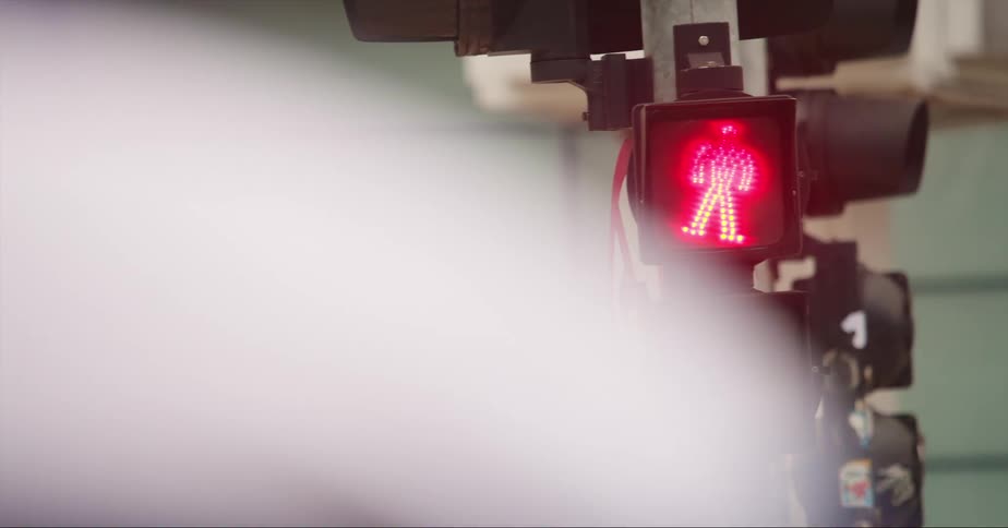 The traffic light has a red signal