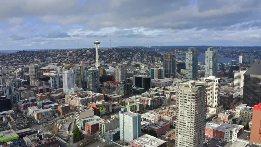 Buildings and roads in a metropolis during the day