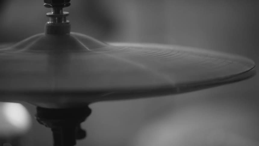 Hi Hats on a drumkit in slowmotion