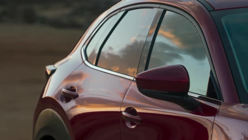 A car is reflecting the sun