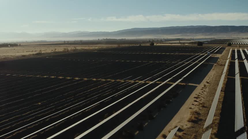 The desert is covered with solar panels