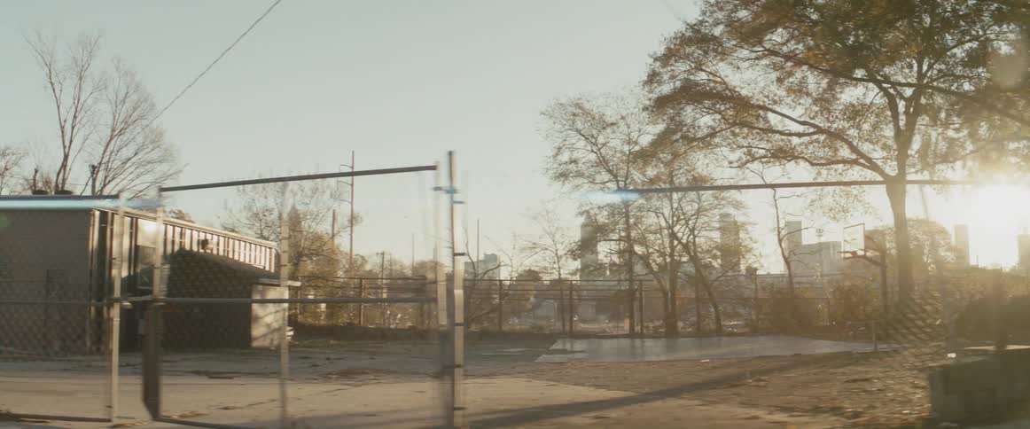 A run down neighborhood in a city during the day
