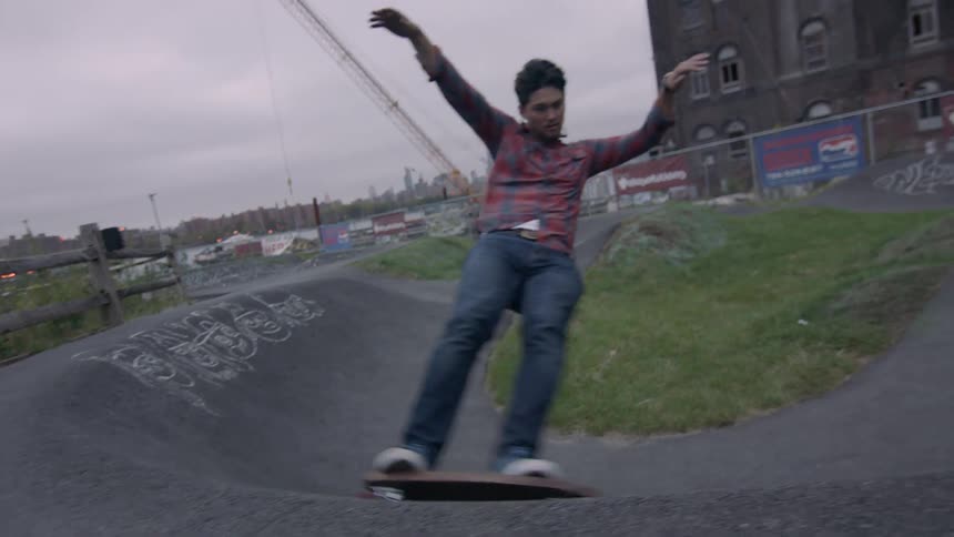 Man skateboarding in a skate park