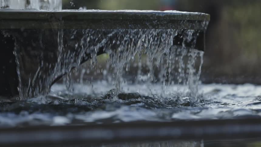 The fountain is spraying water