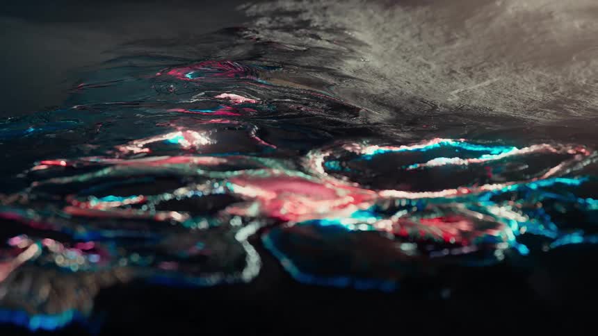 Flowing and glowing liquid