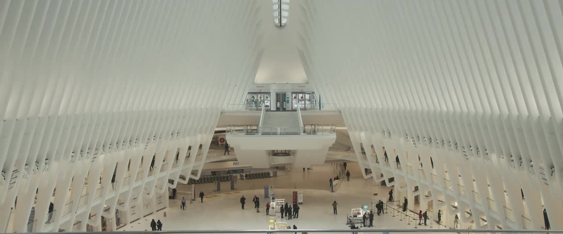 People walking in the world trade center transportation hub