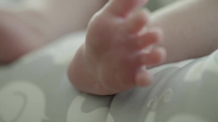 Baby moving it's foot and toes