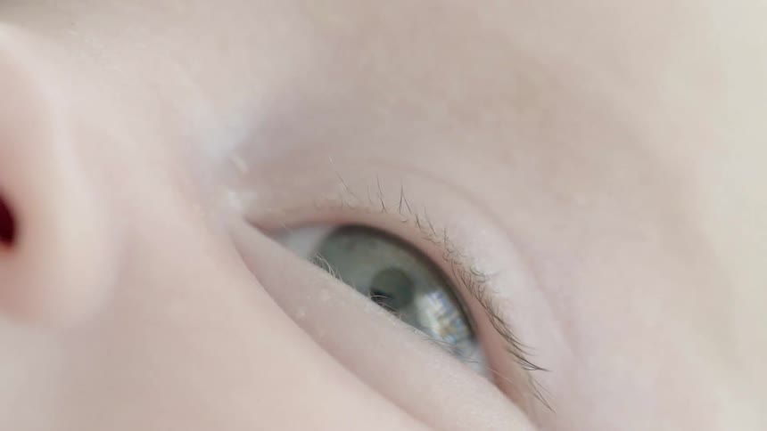The open eye of a baby
