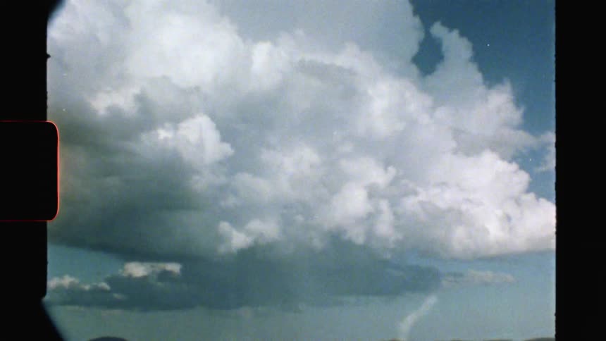 Large clouds are on the film slide