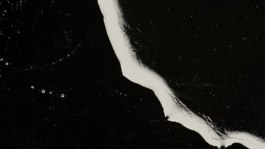 The black and white liquid swirls around