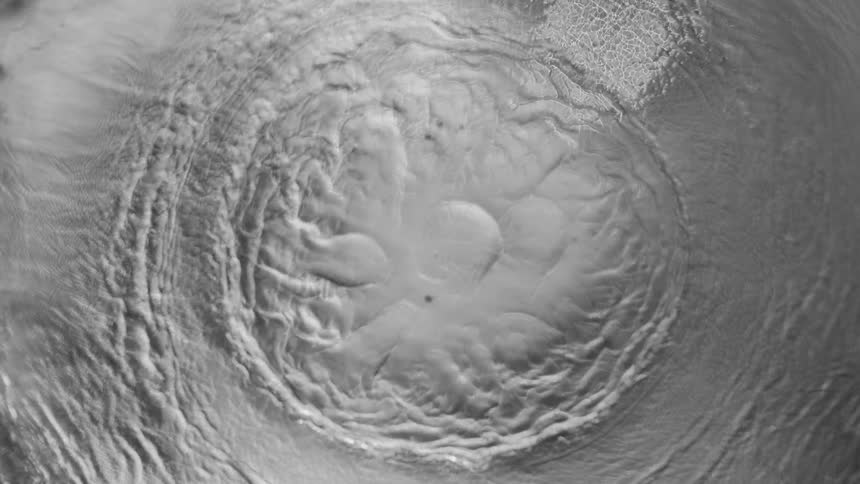 The white liquid moves in waves