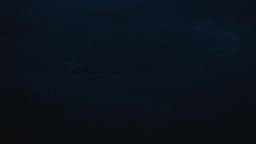 Its thundering and lightning outdoors at night